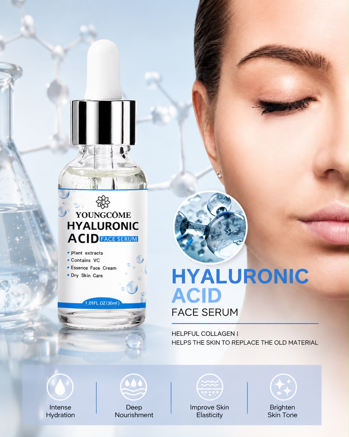 Sérum Ácido Hialurónico Puro - Hidratación Máxima